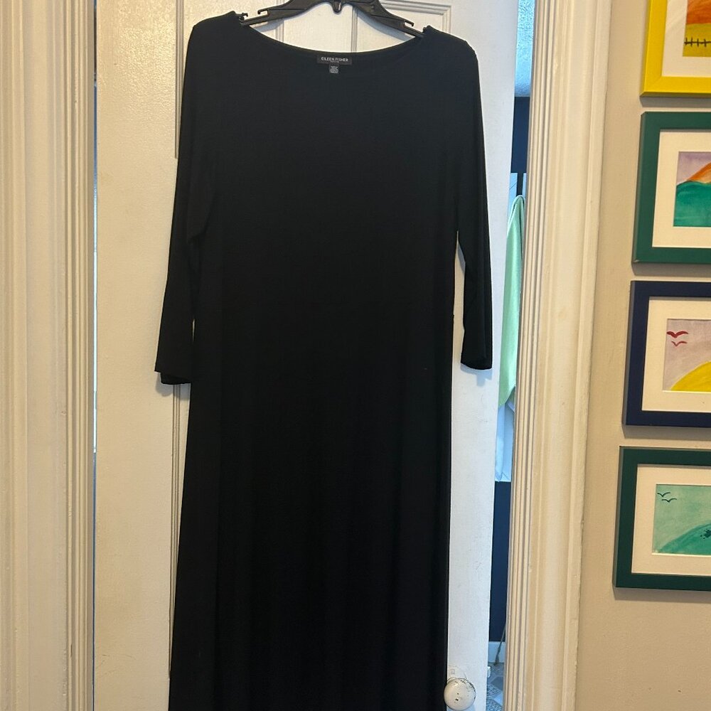 Black Ballet Neck Eileen Fisher Dress